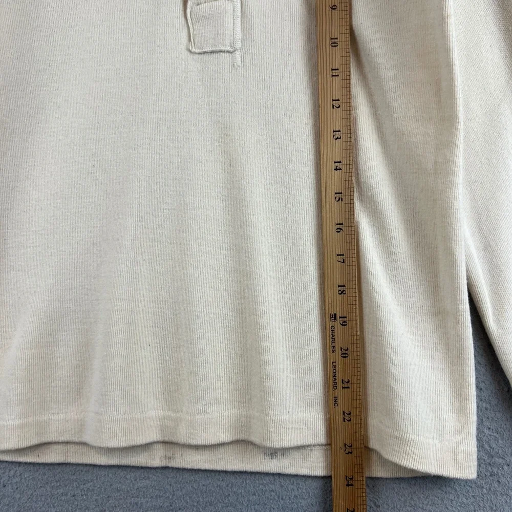 Vintage 1951 US Army M-1950 Winter Undershirt Henley Wool Cotton Cream Small